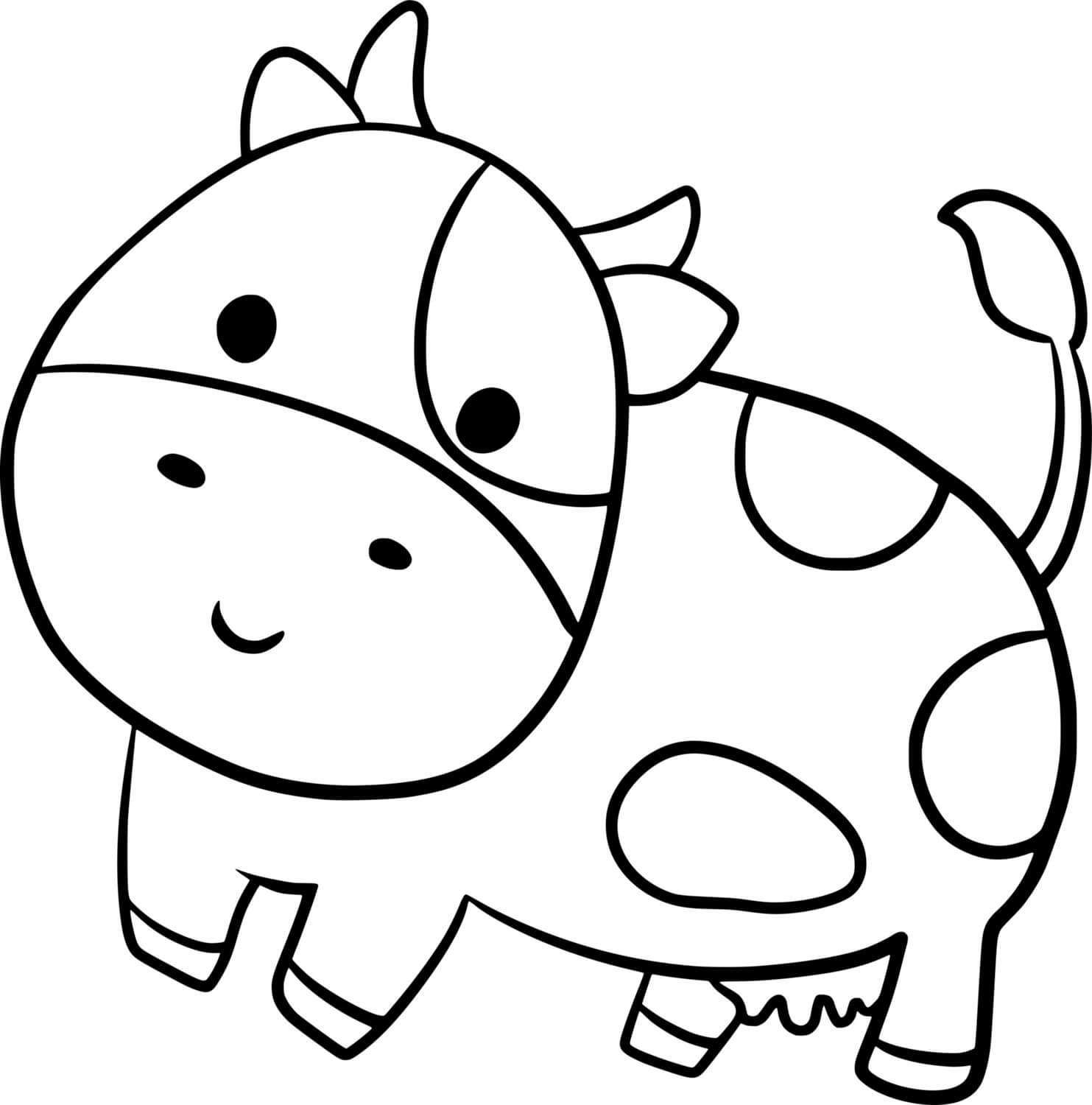 Coloriage Vache Maternelle Animaux De La Ferme - Vache à imprimer