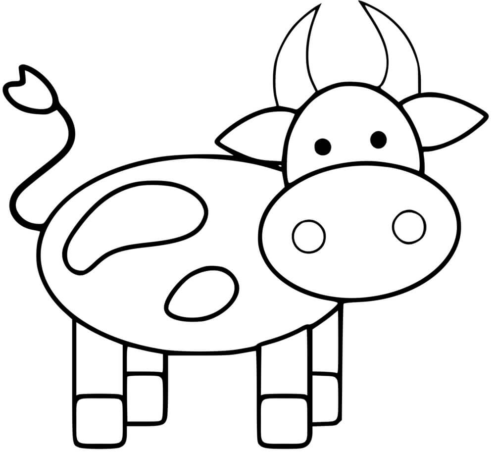 Coloriage Vache Maternelle Facile - Vache à imprimer