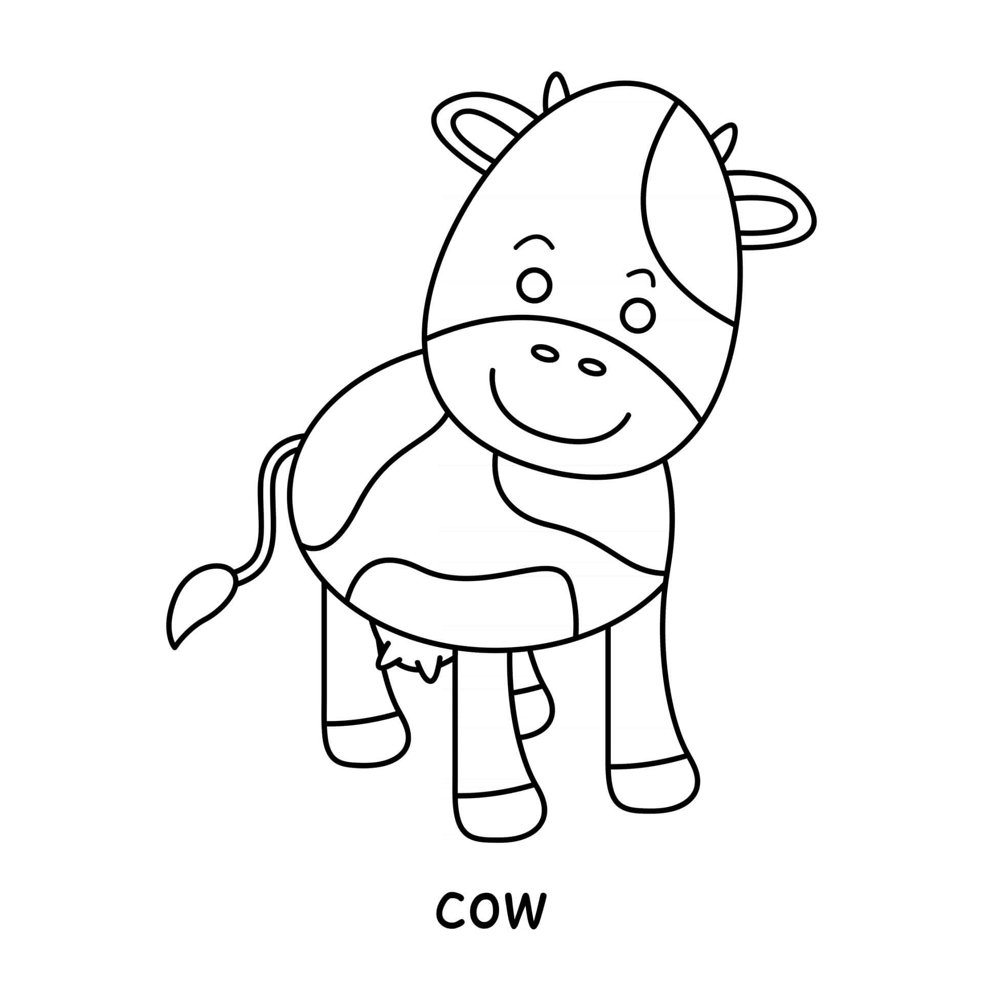 Coloriage Vache Mignon Animal De La Ferme - Animal à imprimer