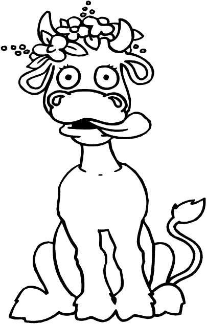 Coloriage Vache Qui Tire La Langue - Animaux à imprimer
