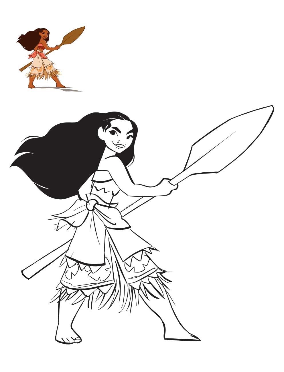 Coloriage Vaiana Dessin En Couleur - Vaiana moana à imprimer