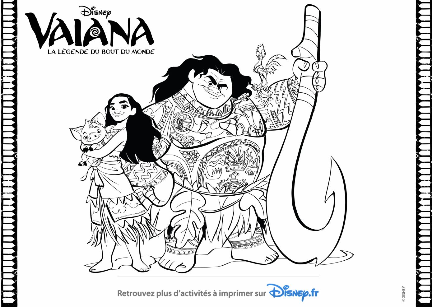 Coloriage Vaiana Disney La Légende Du Bout Du Monde - Vaiana moana à imprimer