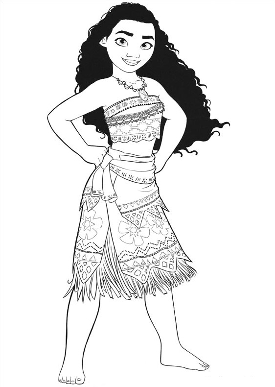 Coloriage Vaiana Jeune Princesse - Vaiana moana à imprimer