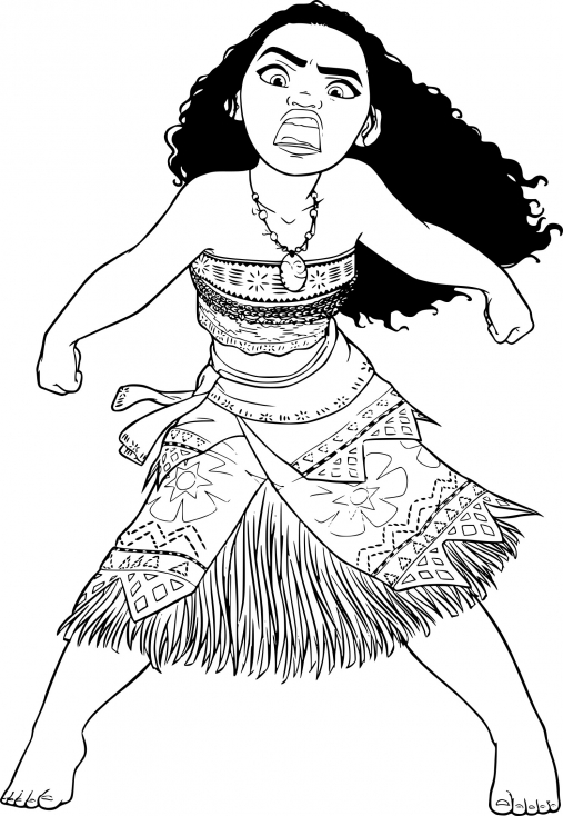 Coloriage Vaiana N Est Pas Contente Disney - Vaiana moana à imprimer