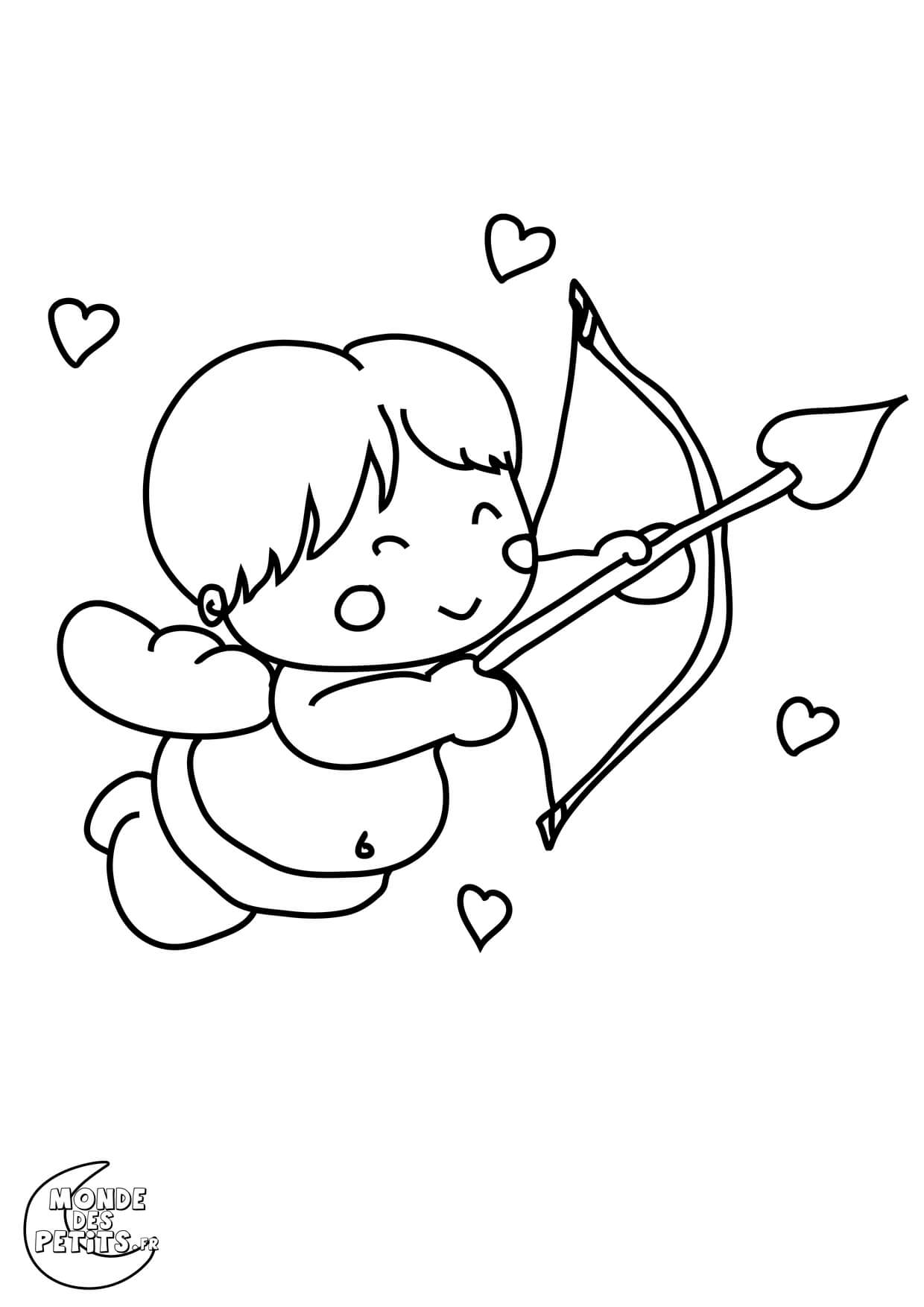 Coloriage Valentin Anges - Titounis à imprimer