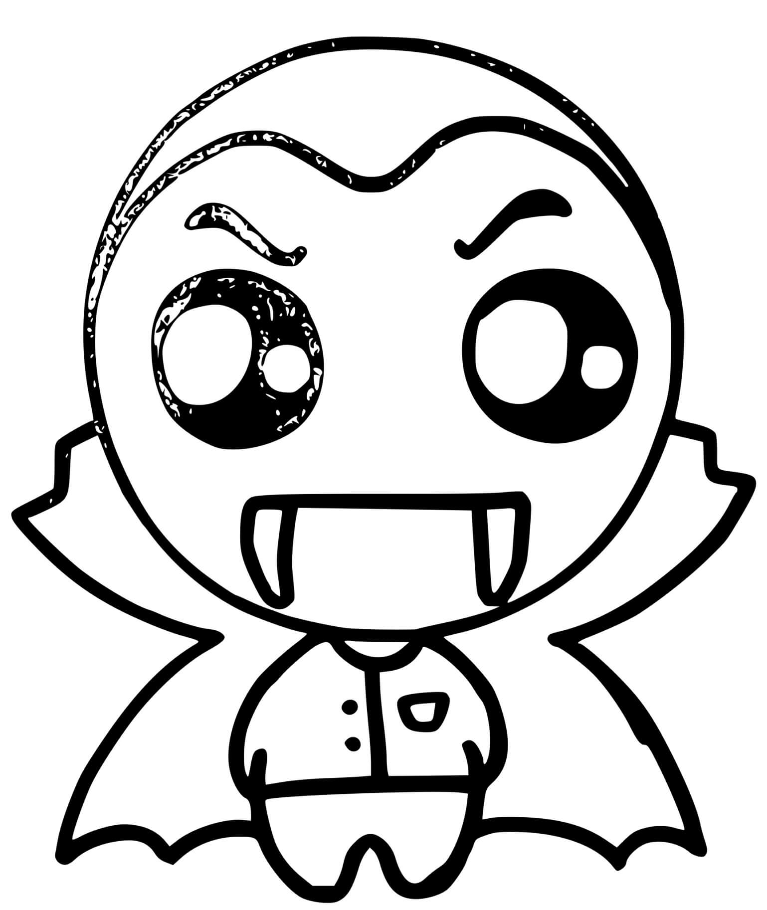 Coloriage Vampire Halloween Facile - Halloween à imprimer