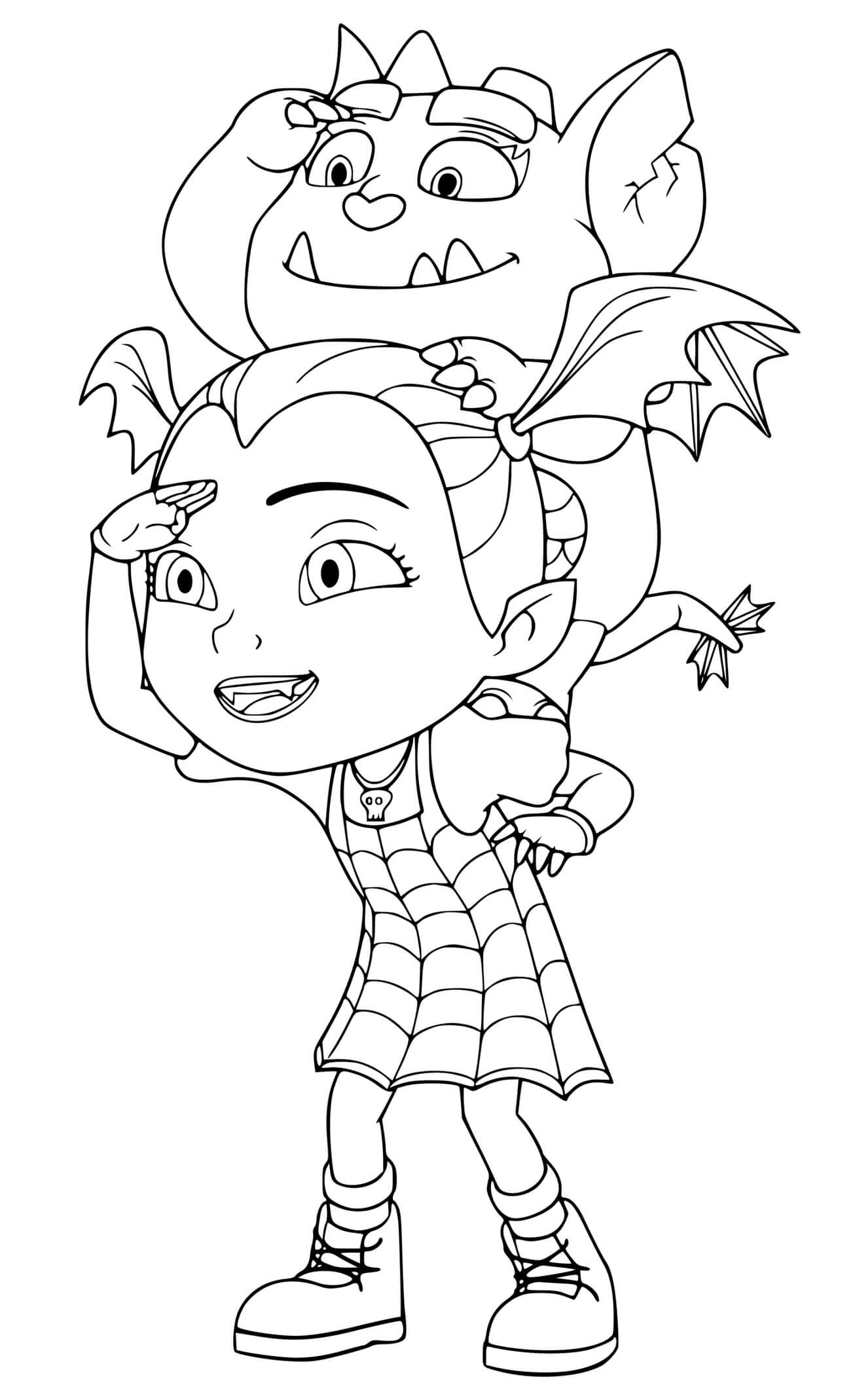 Coloriage Vampirina Et Gregoria Cherchent Ses Amies - Vampirina à imprimer