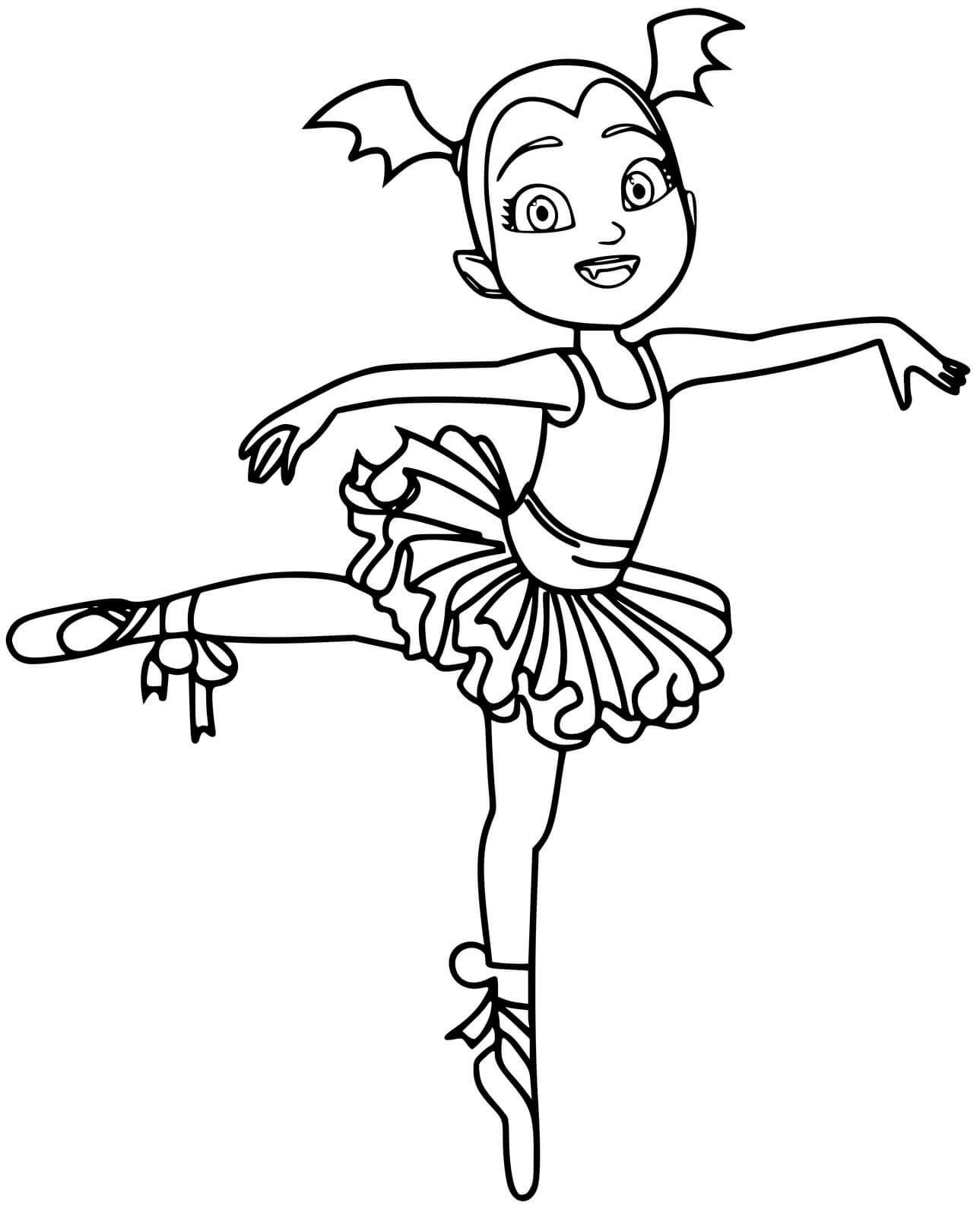 Coloriage Vampirina Fait Du Ballet - Vampirina à imprimer