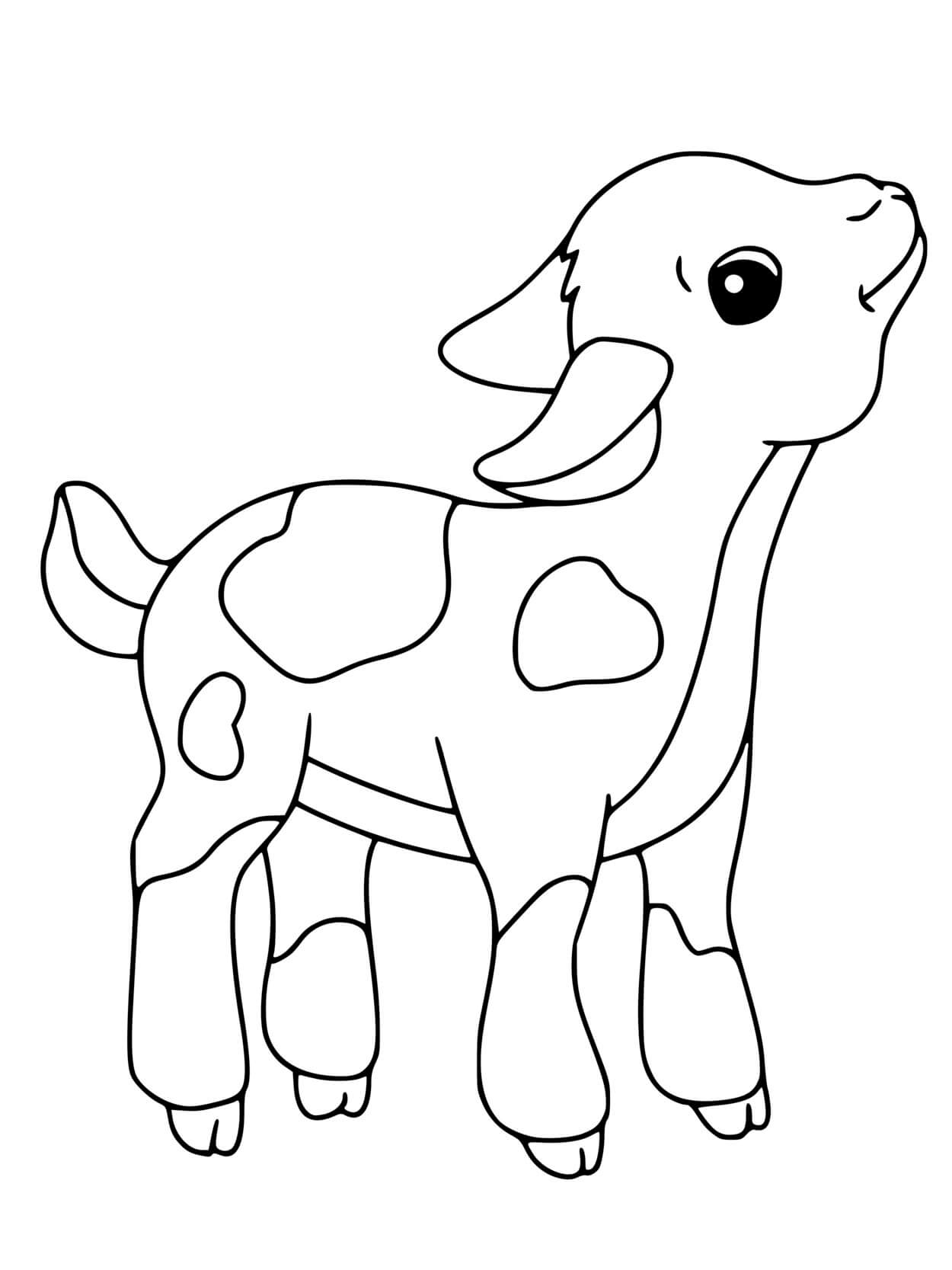 Coloriage Veau Bébé De La Vache Facile Maternelle - Vache à imprimer