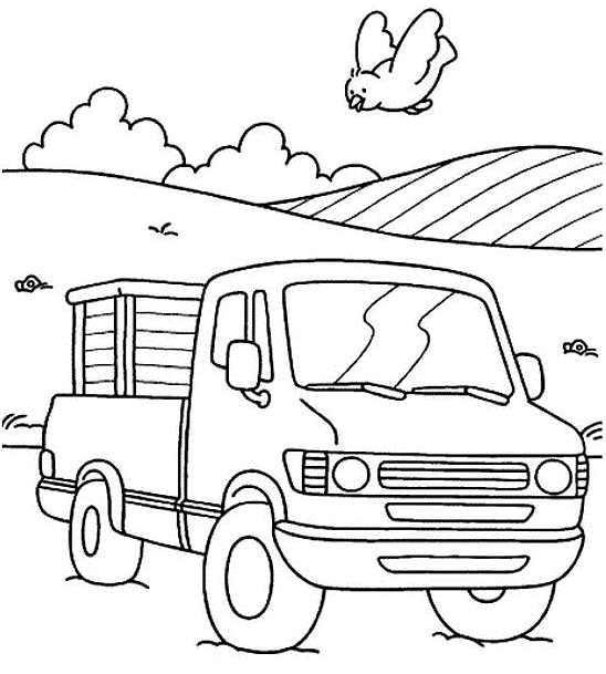 Coloriage Véhicule Agricole - Voiture à imprimer