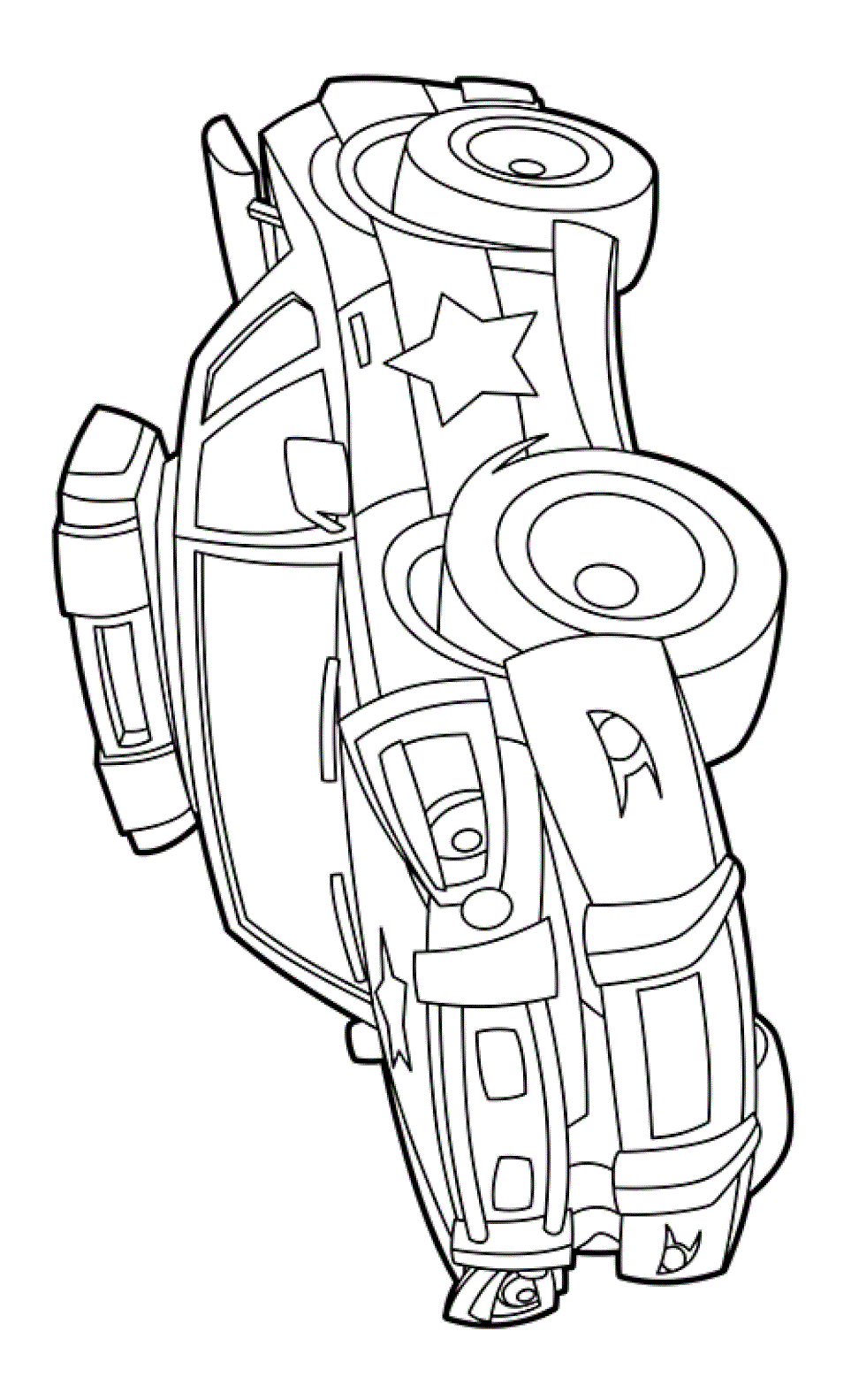 Coloriage Véhicule De Police Américain Mustang Ford États Unis - Voiture de police à imprimer