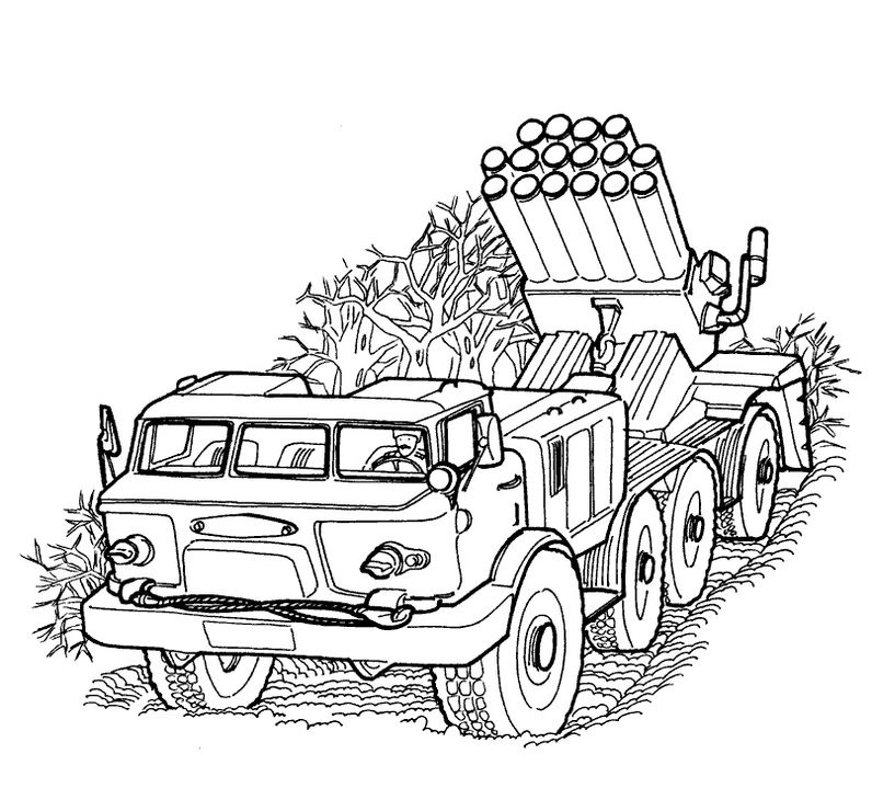 Coloriage Véhicule Militaire - Militaire à imprimer