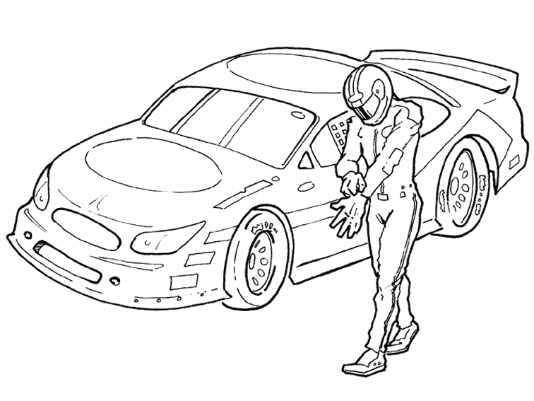 Coloriage Véhicule Voiture De Sport - Voiture de course à imprimer