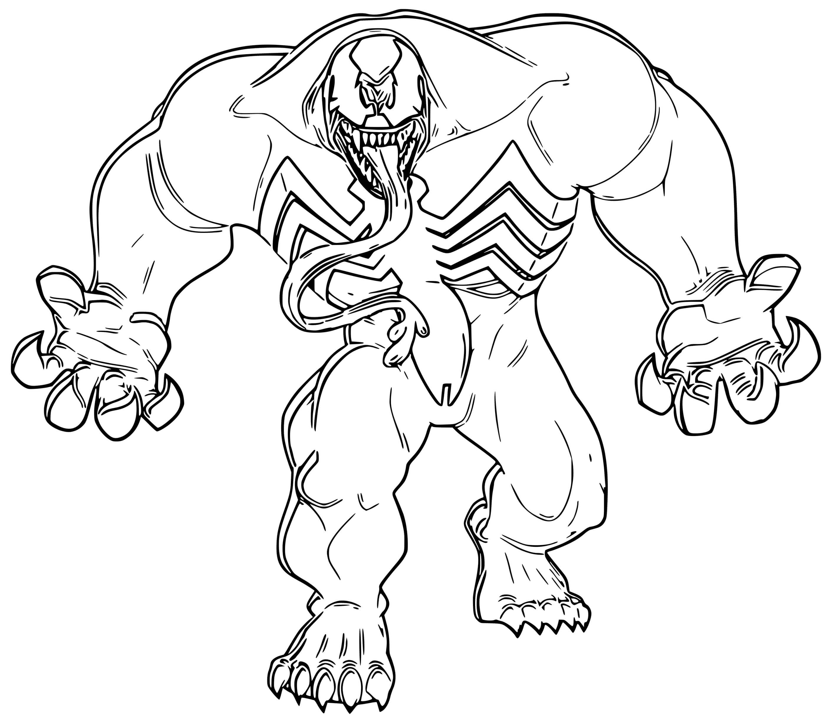 Coloriage Venom Marvel Méchant - Venom à imprimer
