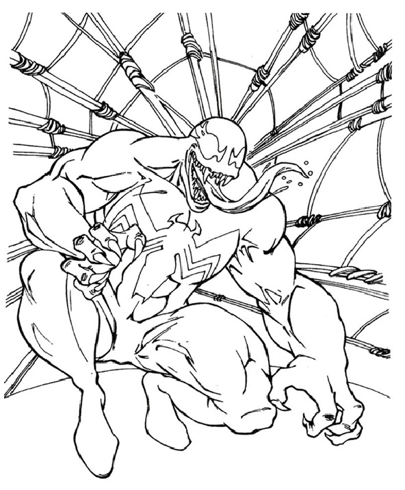 Coloriage Venom Toile - Venom à imprimer