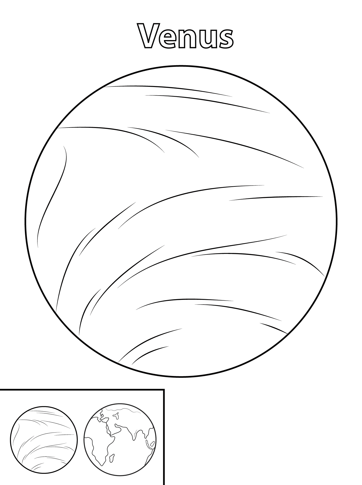 Coloriage Venus Planète - Planète à imprimer