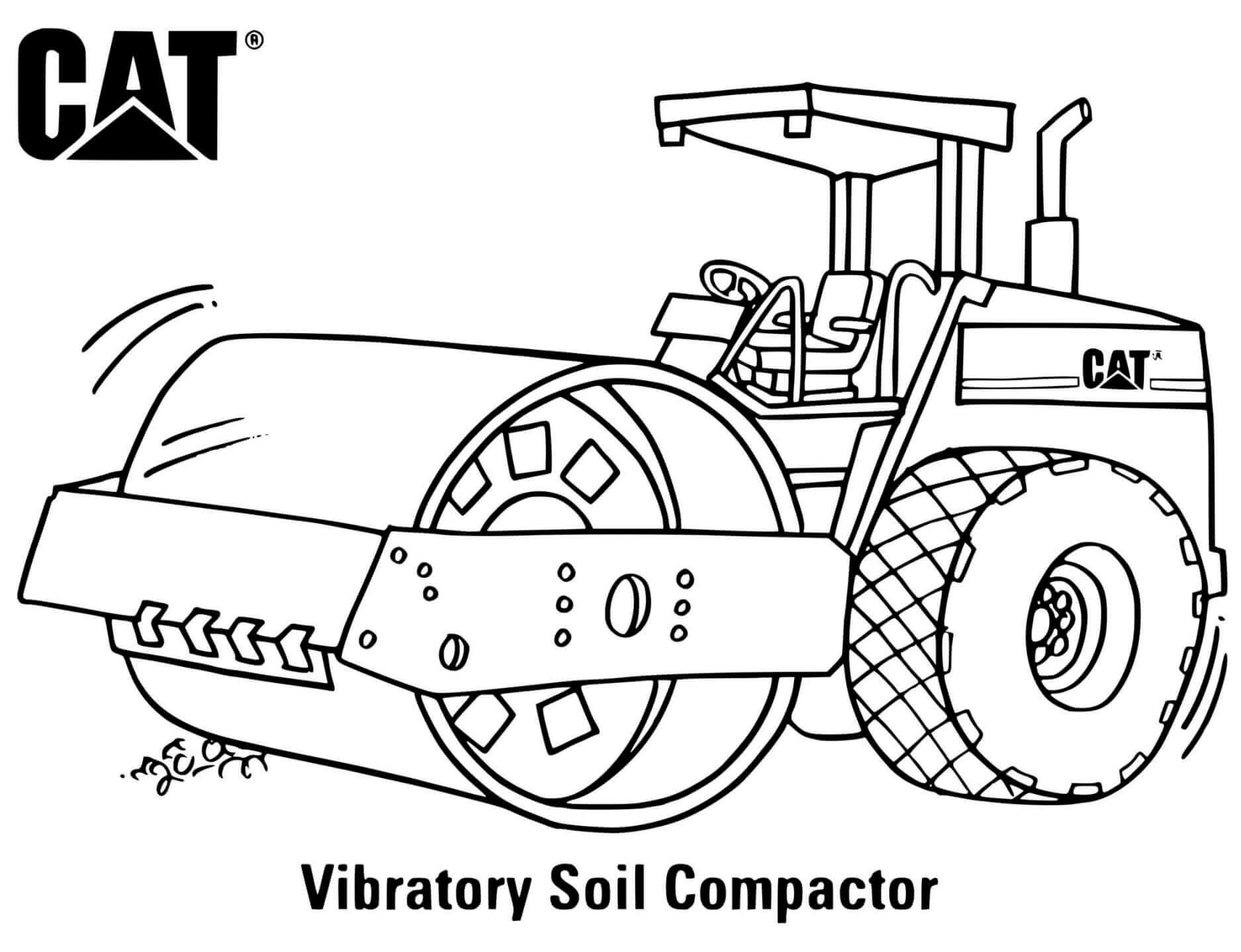 Coloriage Vibratory Soil Compactor Engin De Chantier - Chantier à imprimer