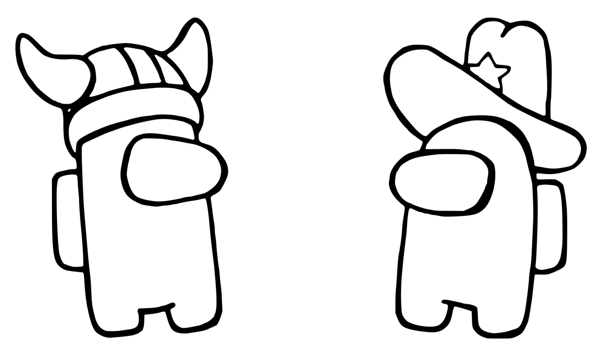 Coloriage Viking Et Fantôme Among Us - Among us à imprimer