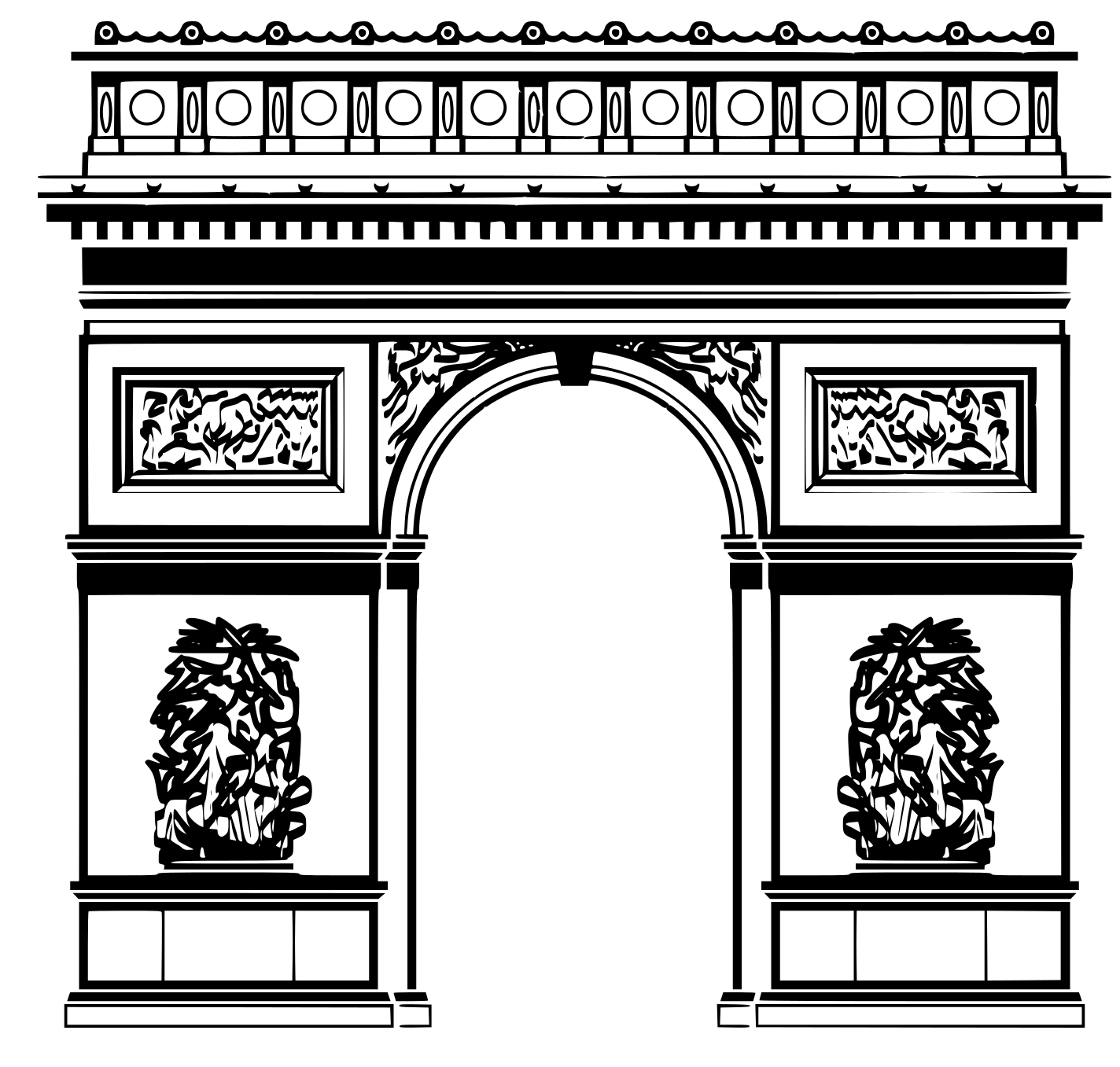 Coloriage Ville De Paris Arc De Triomphe - Ville à imprimer