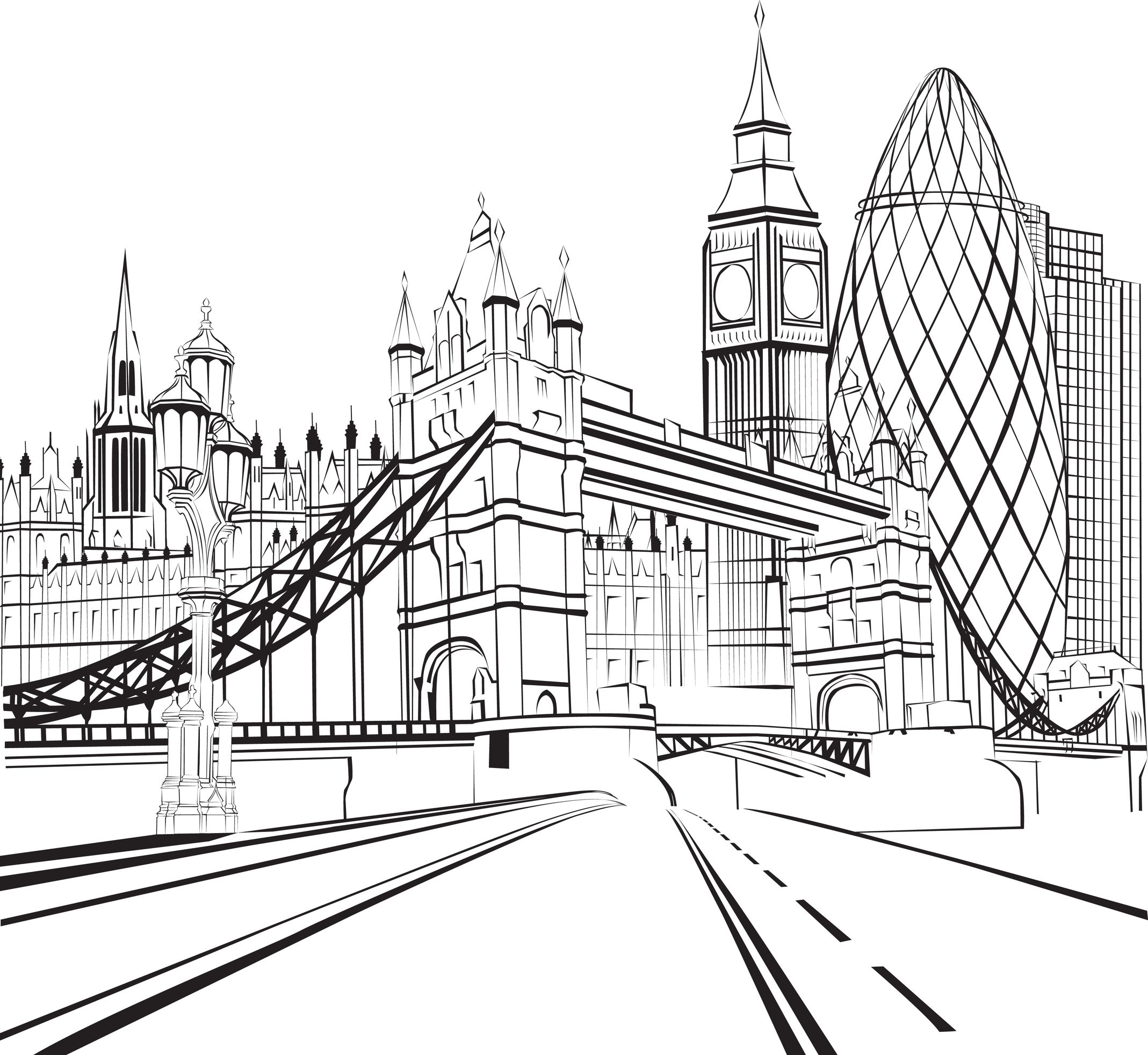 Coloriage Ville Londres - Ville à imprimer