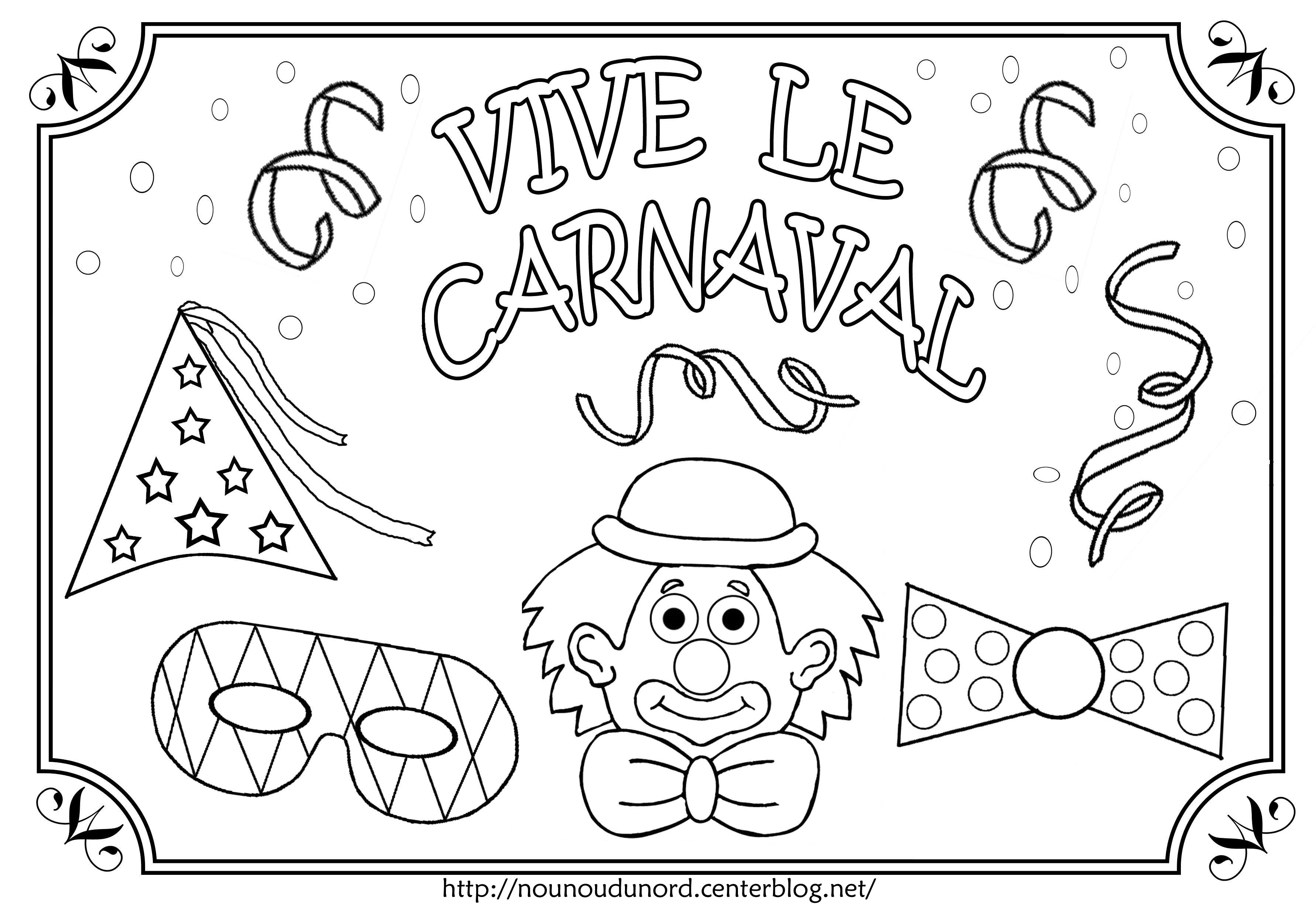 Coloriage Vive Le Carnaval - Carnaval à imprimer