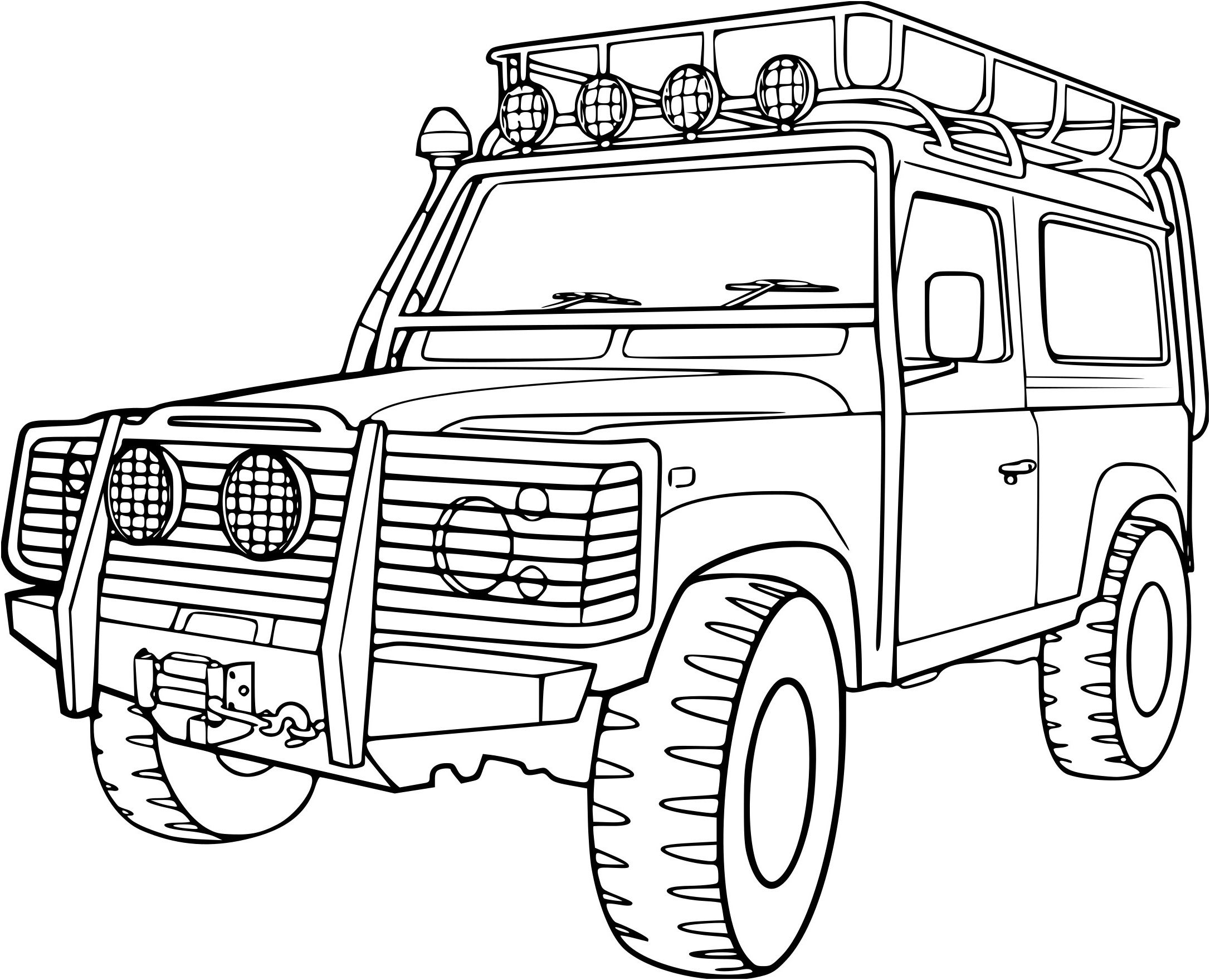 Coloriage Voiture 4x4 Jeep - 4x4 à imprimer