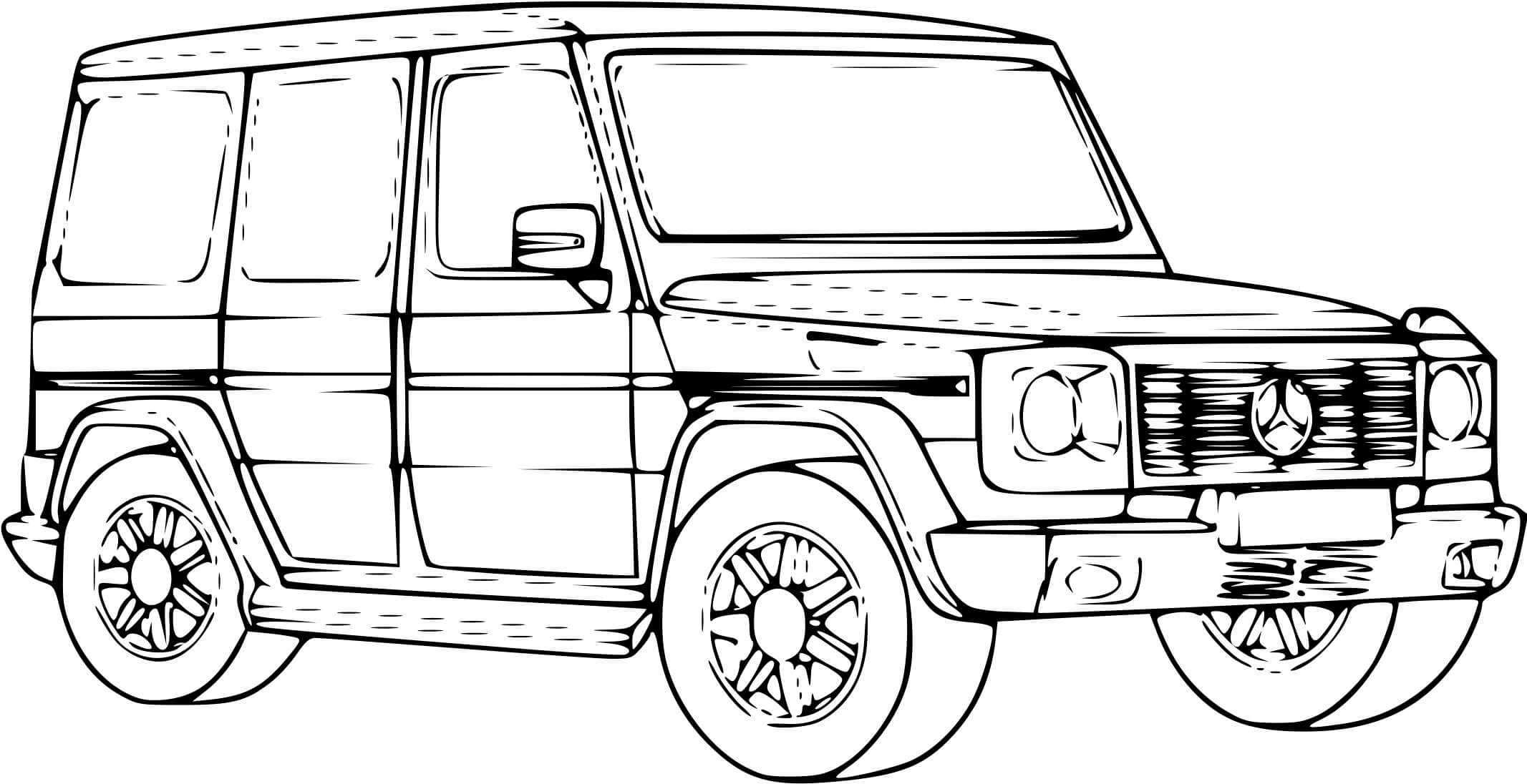 Coloriage Voiture 4x4 Mercedes - 4x4 à imprimer