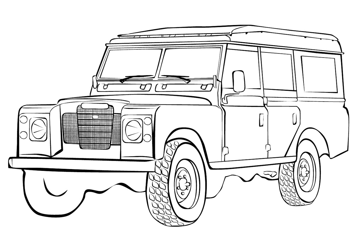 Coloriage Voiture 4x4 Militaire - 4x4 à imprimer