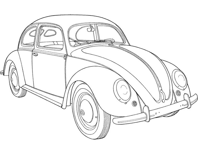 Coloriage Voiture Coccinelle - Voiture à imprimer