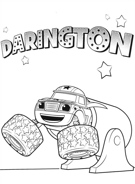 Coloriage Voiture Darington Blaze - Blaze et les Monster Machines à imprimer