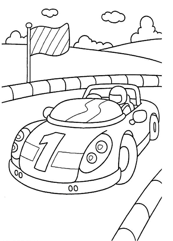 Coloriage Bolide de course haute performance - Voiture à imprimer