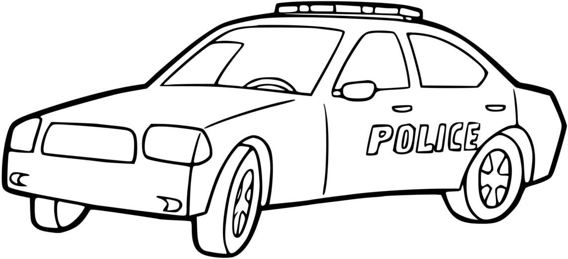 Coloriage Voiture De Police Américaine - Police à imprimer