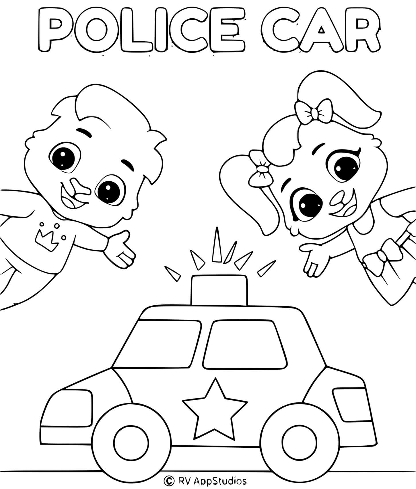 Coloriage Voiture De Police Enfant Facile - Police à imprimer