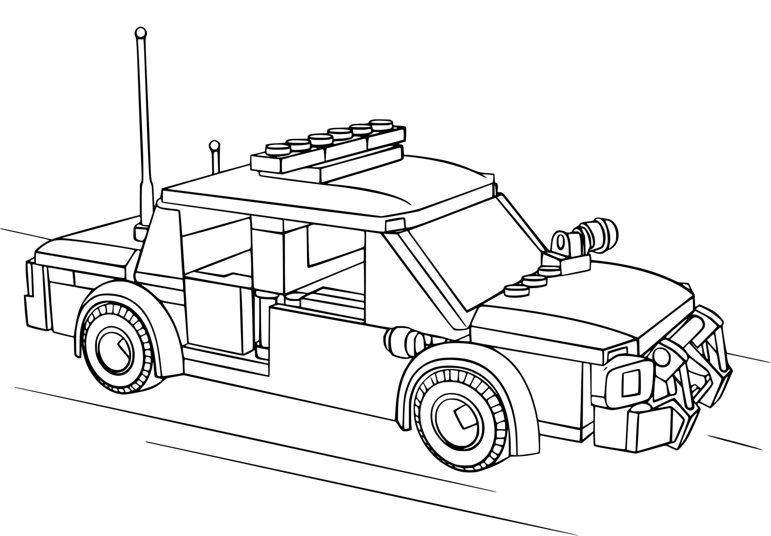 Coloriage Voiture De Police Lego - Voiture de police à imprimer