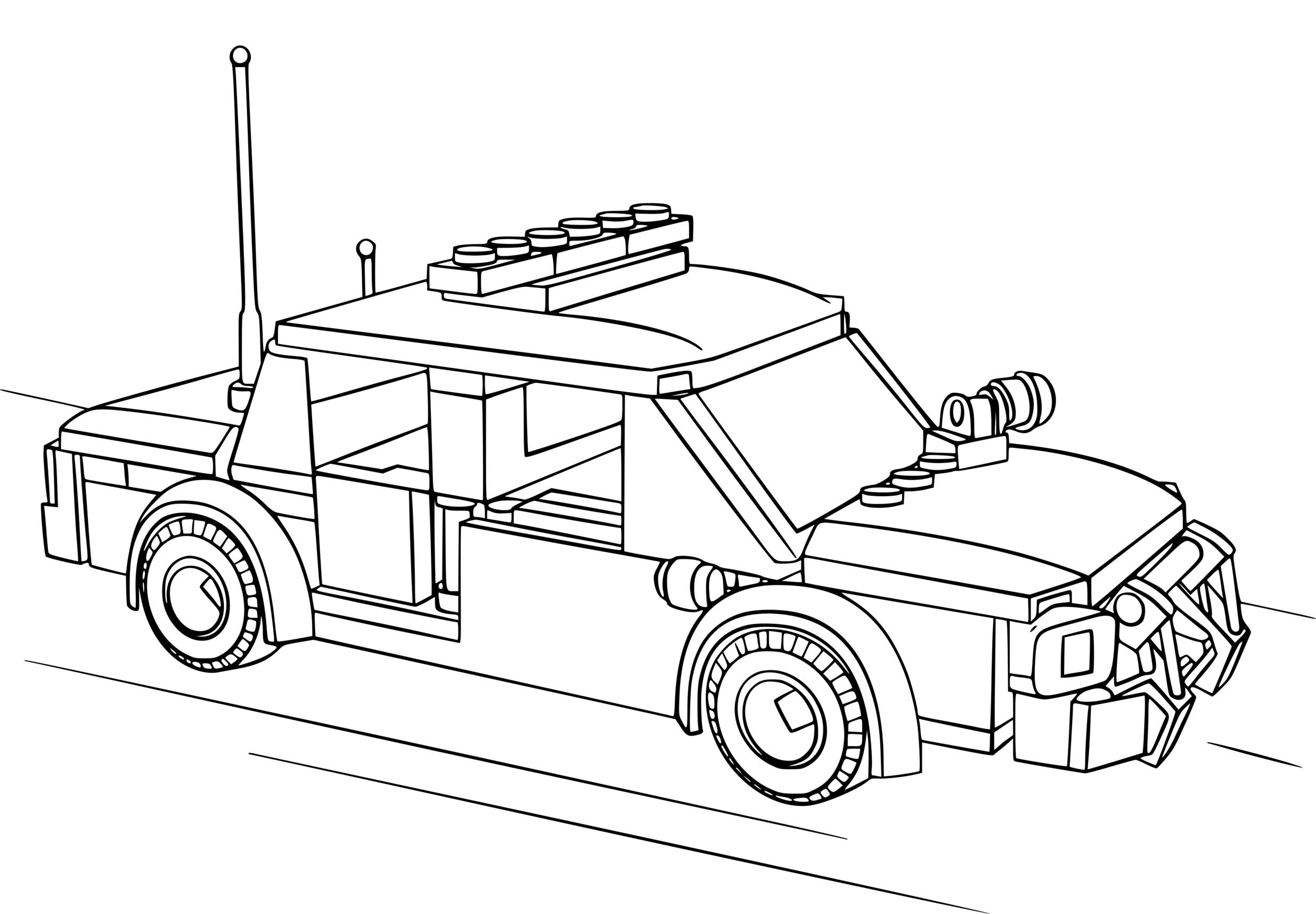 Coloriage Voiture De Police Lego - Police à imprimer