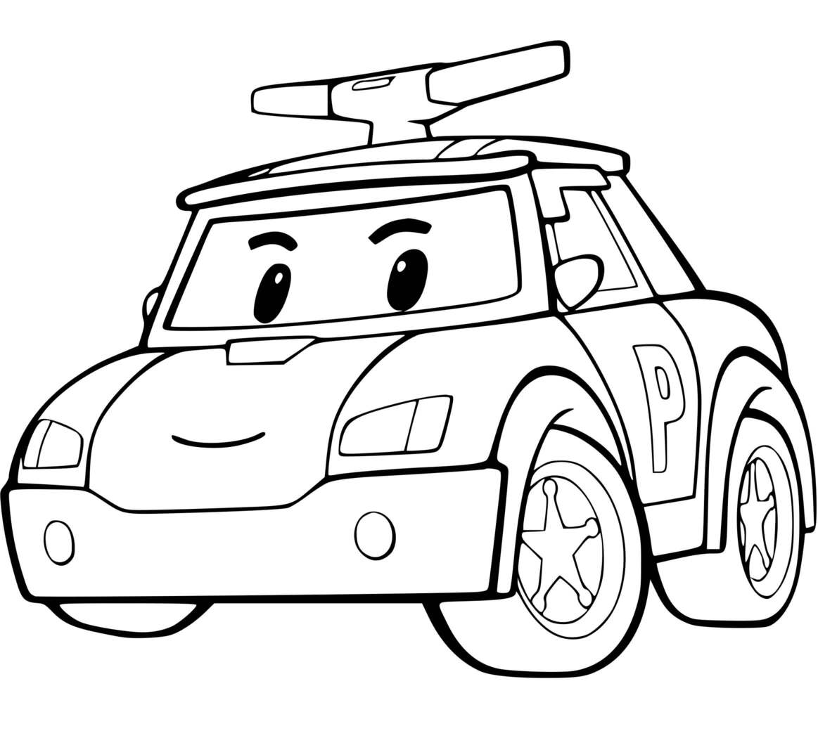 Coloriage Voiture De Police Materinelle Facile - Police à imprimer
