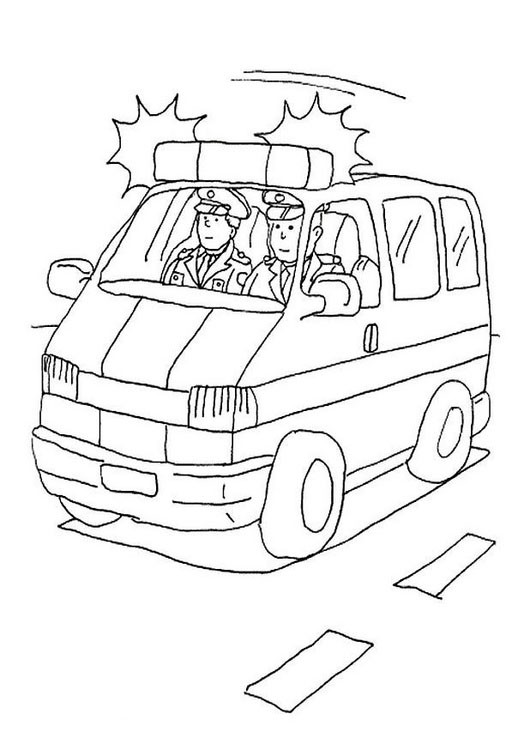 Coloriage Voiture De Police - Voiture à imprimer