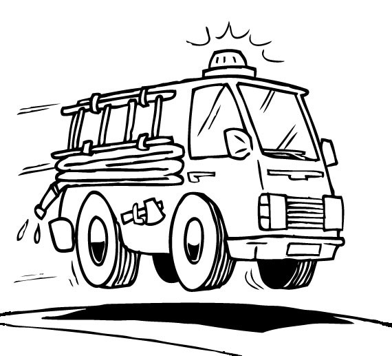 Coloriage Voiture De Pompier - Voiture à imprimer