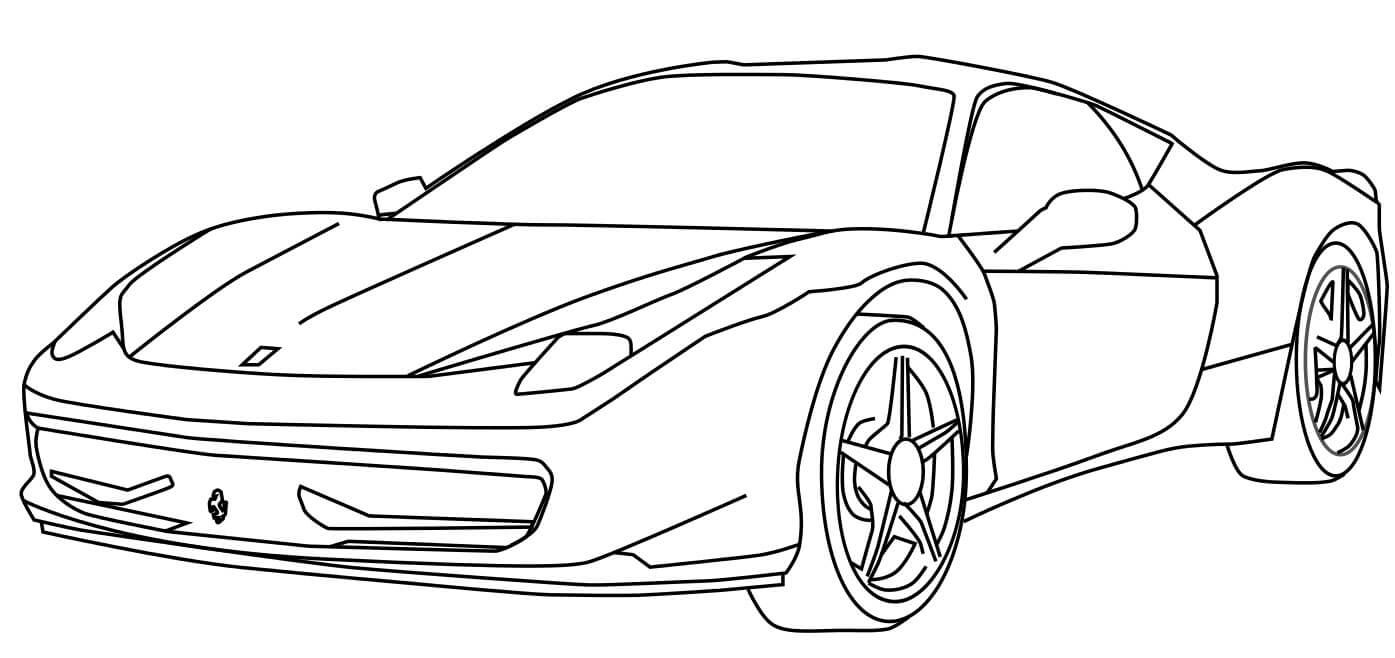 Coloriage Voiture De Sport Voiture Ferrari Dessin - Voiture de course à imprimer