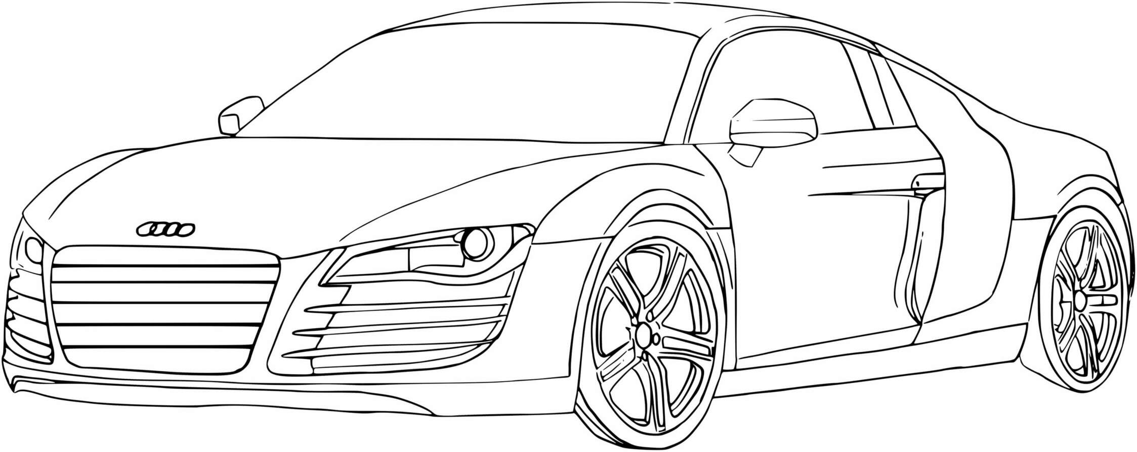 Coloriage Voiture De Sport Audi - Voiture de course à imprimer