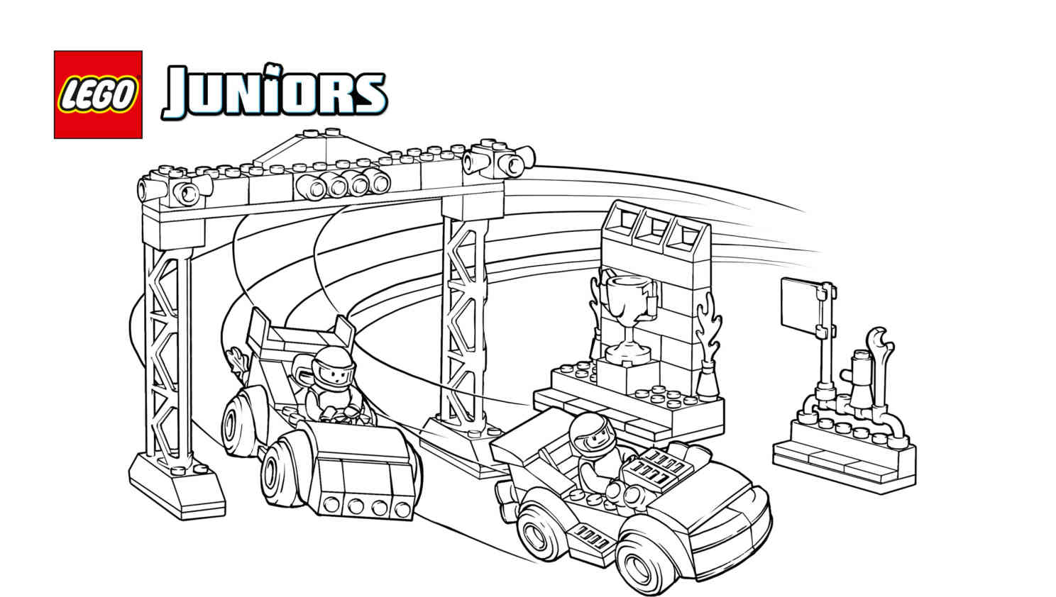 Coloriage Voiture De Sport Lego Juniors - Voiture de course à imprimer