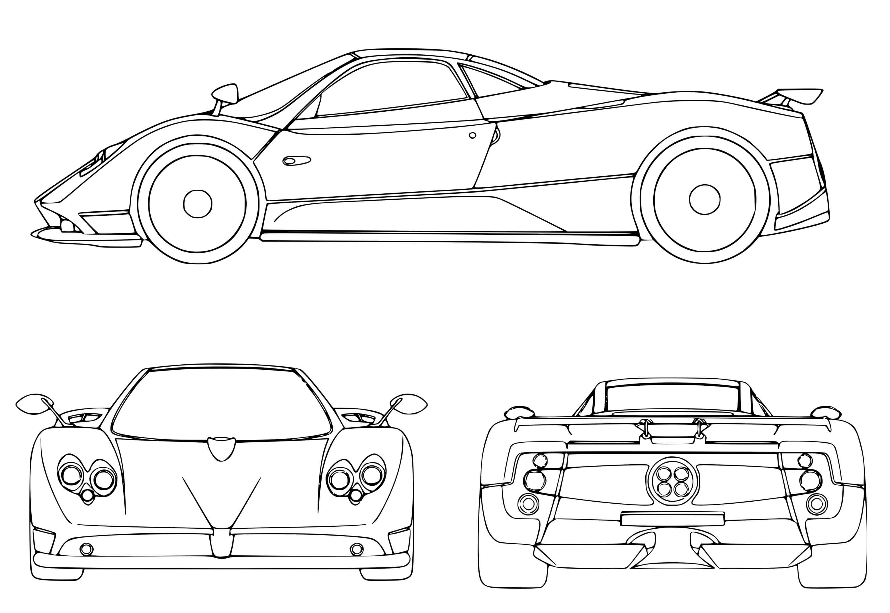 Coloriage Voiture De Sport Turbo Pour Course Automobile - Voiture de course à imprimer