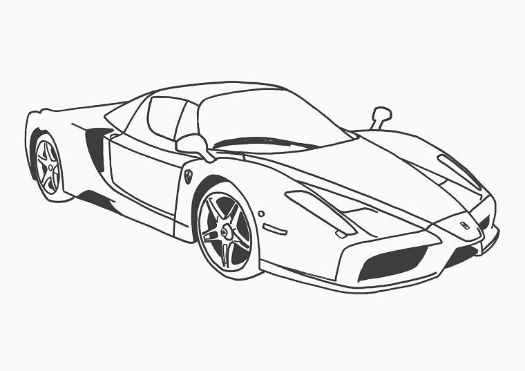 Coloriage Voiture Ferrari - Voiture à imprimer