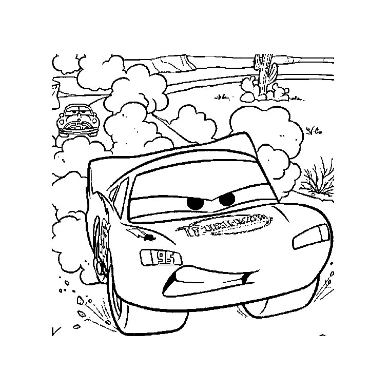 Coloriage Voiture Flash Mcqueen - Voiture à imprimer