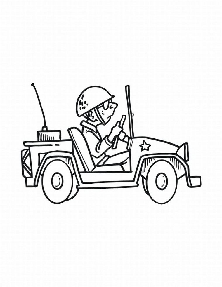 Coloriage Voiture Militaire - Voiture à imprimer