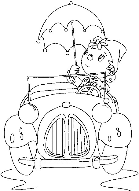 Coloriage Voiture Oui Oui - Voiture à imprimer
