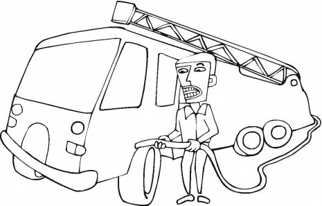 Coloriage Voiture Pompier - Voiture à imprimer