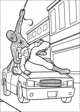 Coloriage Voiture Spiderman - Voiture à imprimer