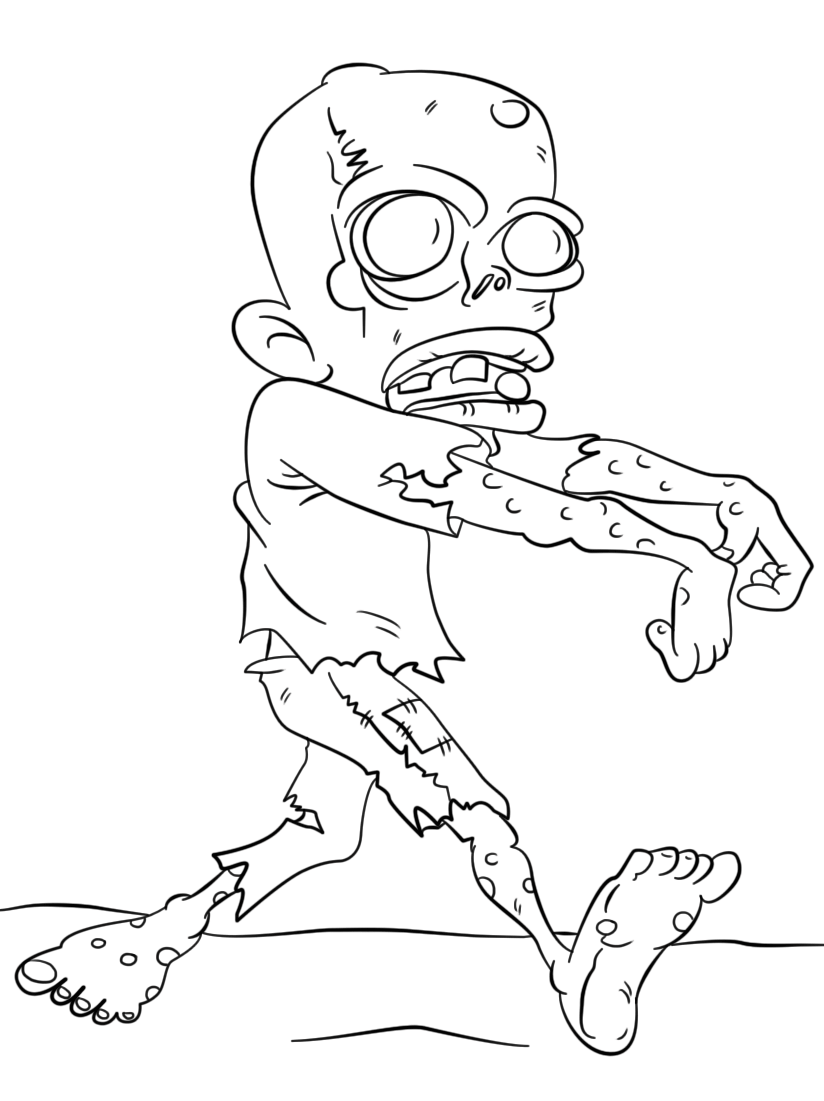 Coloriage The Walking Dead - Créature Zombie - Zombie à imprimer