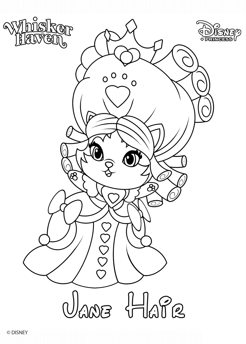 Coloriage Whisker Haven Jane Hair Princess Palace Pet Disney - Palace pets à imprimer